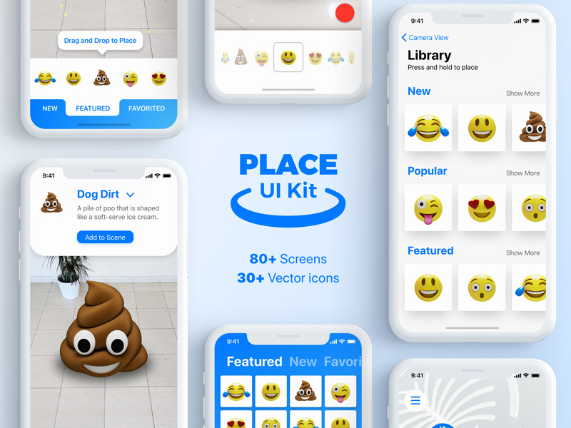 place ui kit ar augmented reality ui kit for design mobile ar application arkit
